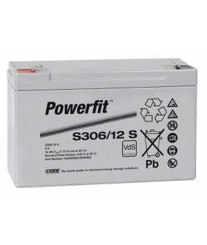 Batterie Powerfit plomb 6V 12Ah S306/12 Batterie Powerfit plomb 6V 12Ah S306/12