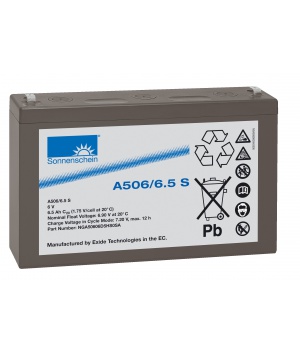 Battery lead Gel 6V 6.5Ah A506 Sonnenschein / 6.5 S Battery lead Gel 6V 6.5Ah A506 Sonnenschein / 6.5 S