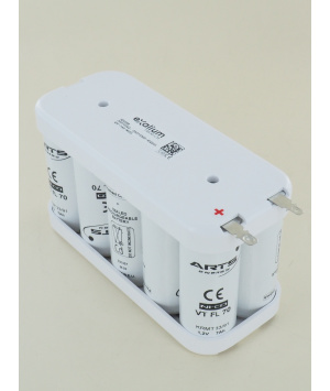 Batterie Ni-Cd 12V 7Ah 10VTF Flasques Sortie Faston (+ 6.3 - 4.8)
