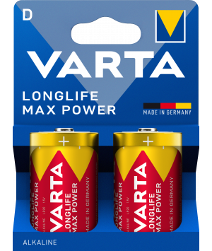 Blister 2 batteries alkaline LR20 Longlife Max Power Varta