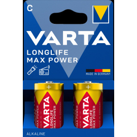 Blister 2 piles alcalines 1,5V LR14 Longlife Max Power varta