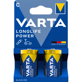 Blister 2 piles alcalines 1,5V LR14 Longlife Power (4914121412)