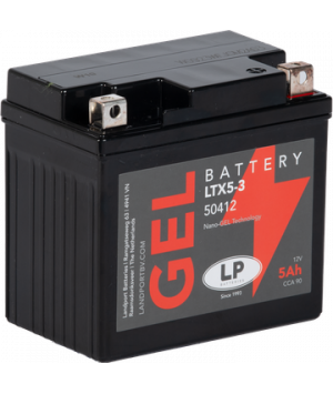 Batterie moto plomb gel 12V 5Ah 90A LTX5-3 Landport