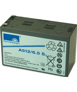 Battery Sonnenschein lead Gel 12V 6.5Ah A512/6.5 S