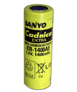 Sanyo Akku 1.2V 1.4Ah NiCd KR-1400AE