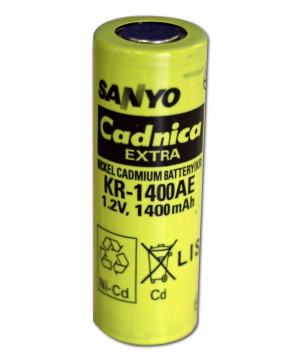 Sanyo batería 1.2V 1.4Ah NiCd KR-1400AE