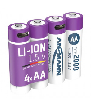 Accu Li-Ion 3.6V 3.4Ah 18650 mit Micro-USB-Lade