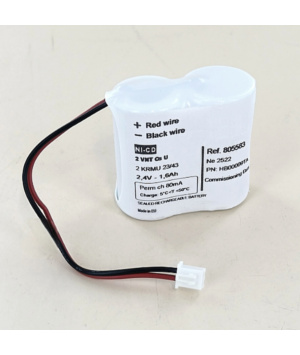 Batterie 2.4V 1.6Ah NiCd pour Baes Ura 111901, Legrand 62525