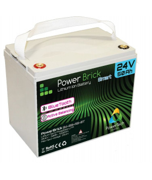 Batterie Lithium LiFePO4 24V 50Ah 1280Wh Bluetooth PowerBrick PRO+