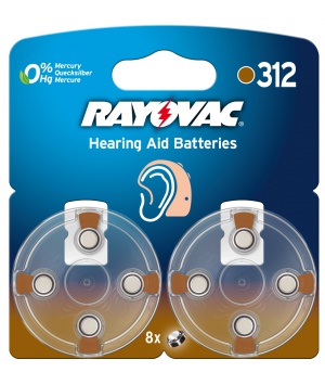 Pack of 8 hearing aid battery 312 PR41