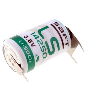 Pile lithium 3.6V 1.2Ah 1/2AA LS14250 3 Picots 2(+) 1(-) (LS142503PF)