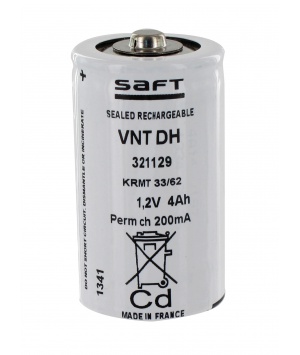 Battery Saft 1.2V 4Ah VNT DH NiCd 792304 Krmt 33/62 Battery Saft 1.2V 4Ah VNT DH NiCd 792304 Krmt 33/62
