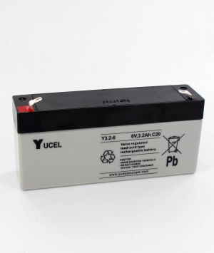 Batterie Plomb 6V 3.2Ah Yuasa (134X34X64) F1 (Y3.2-6) 