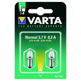 2 bulbs 3.7V 0 .3a smooth Cap Varta