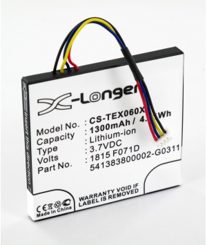 Batterie Li-ion 3.7V 1.3Ah pour Texas Instruments TI-Nspire CX, TI-Nspire CX CAS, (TEX060XL)