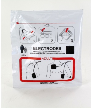 Électrodes Adult Schiller pour FRED EASYPORT, Argus Pro, 2.155061 Électrodes Adult Schiller pour FRED EASYPORT, Argus Pro, 2.155061