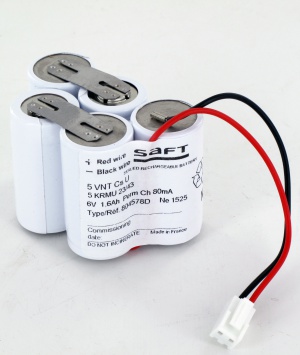 Batterie Saft 6V 1.6Ah 5 KRMU 23/43 NiCd LUM10131 Batterie Saft 6V 1.6Ah 5 KRMU 23/43 NiCd LUM10131