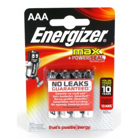 4 Piles 1.5V LR03 AAA Alcaline Energizer Max