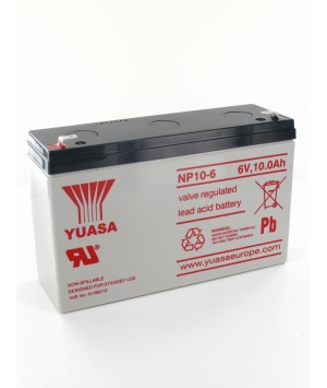 Batterie Plomb 6V 10Ah Yuasa (151X50X98) F1 (NP10-6) 