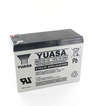 Batterie Plomb 12V 10Ah Yuasa (151X65X115) F2 (REC10-12) 