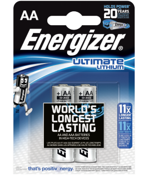 Blister de 2 Piles Lithium LR6 1.5V Energizer