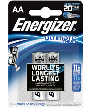 Blister 2 batterie LR6 da 1, 5V batterie Energizer Lithium