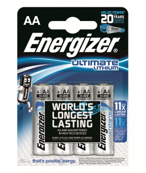 Blister 4 Batterien AA 1,5V Batterien Energizer Lithium
