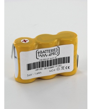 Batterie 3.6V 3VTCs 1600 Cote cote (139193)