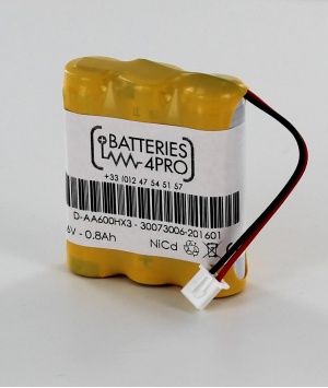 Batería 3.6V 3KRMT NiCd 15/50 para bloques autonomos de alumbrado de seguridad (BAAS) Luminox