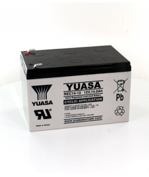 Battery lead Yuasa 12V 14Ah REC14-12 cycles