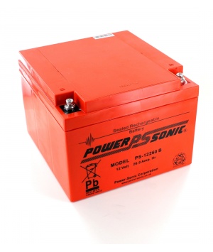 Lead battery waterproof 12V 26Ah Power Sonic PS-12260