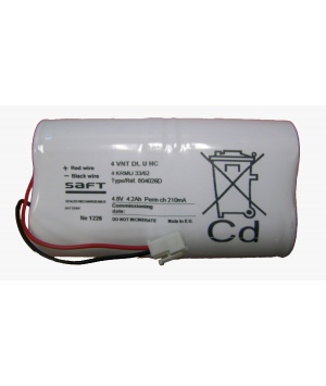 Batteria SAFT 4.8V 4Ah 4VNT DL U HC Batteria SAFT 4.8V 4Ah 4VNT DL U HC