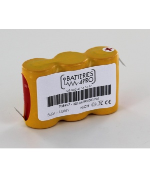 Saft 3.6V battery 3 VRECs 1800 mAh side side