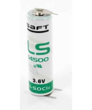 Pile Lithium 3.6V 2,1Ah (2 picots -, 1 picot +) Saft (LS145003PFI)