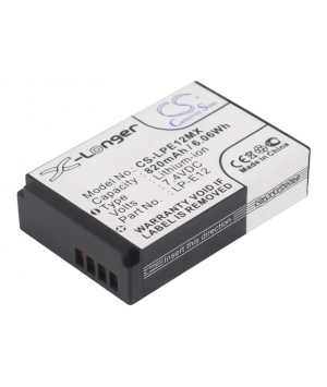 7.4V 0.82Ah Li-ion battery for Canon EOS 100D