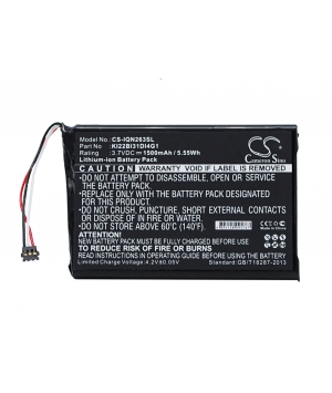 3.7V 1.5Ah Li-ion battery for Garmin 010-01188-02