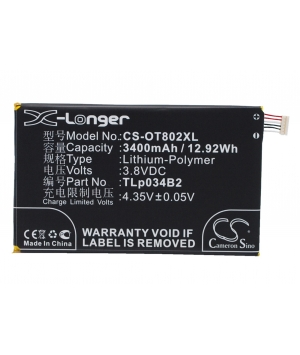 3.8V 3.4Ah Li-Polymer battery for Alcatel A995L