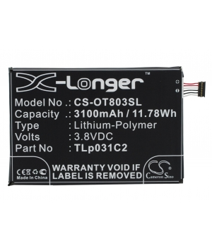 Batterie 3.8V 3.1Ah LiPo TLp031C2 pour Alcatel One Touch Hero 2