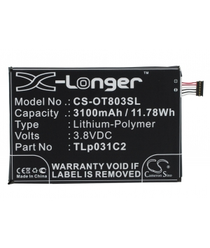3.8V 3.1Ah Li-Polymer battery for Alcatel M811