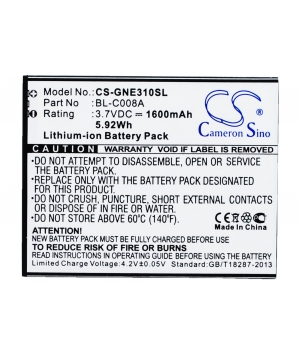 3.7V 1.6Ah Li-ion battery for Fly IQ4410