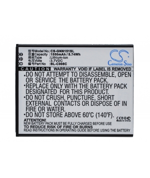 3.7V 1.55Ah Li-ion battery for GIONEE GN151