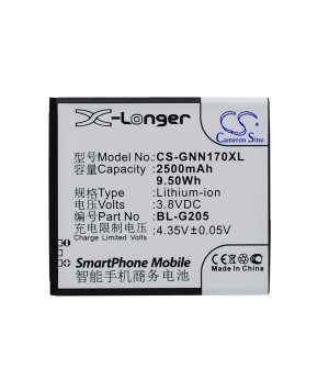 3.8V 2.5Ah Li-ion battery for GIONEE GN170