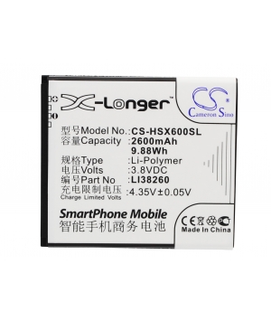 3.8V 2.6Ah Li-ion battery for Hisense HS-X6