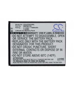 3.7V 1.5Ah Li-ion battery for HTC D316