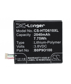 3.8V 2.04Ah LiPo battery for HTC A3QHD