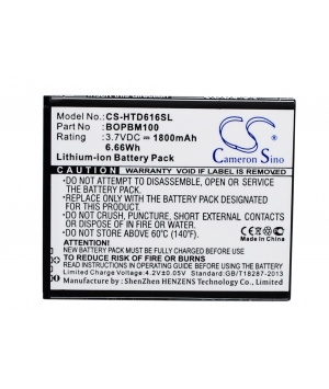 Batteria 3.7V 1.8Ah Li-ion per HTC D616d