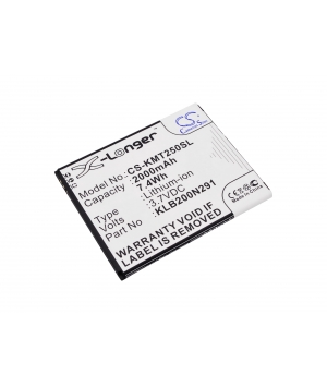 3.7V 2Ah Li-ion battery for KAZAM Trooper 2 X5.0