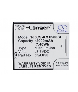 3.7V 2Ah Li-ion battery for KAZAM Trooper X5.0